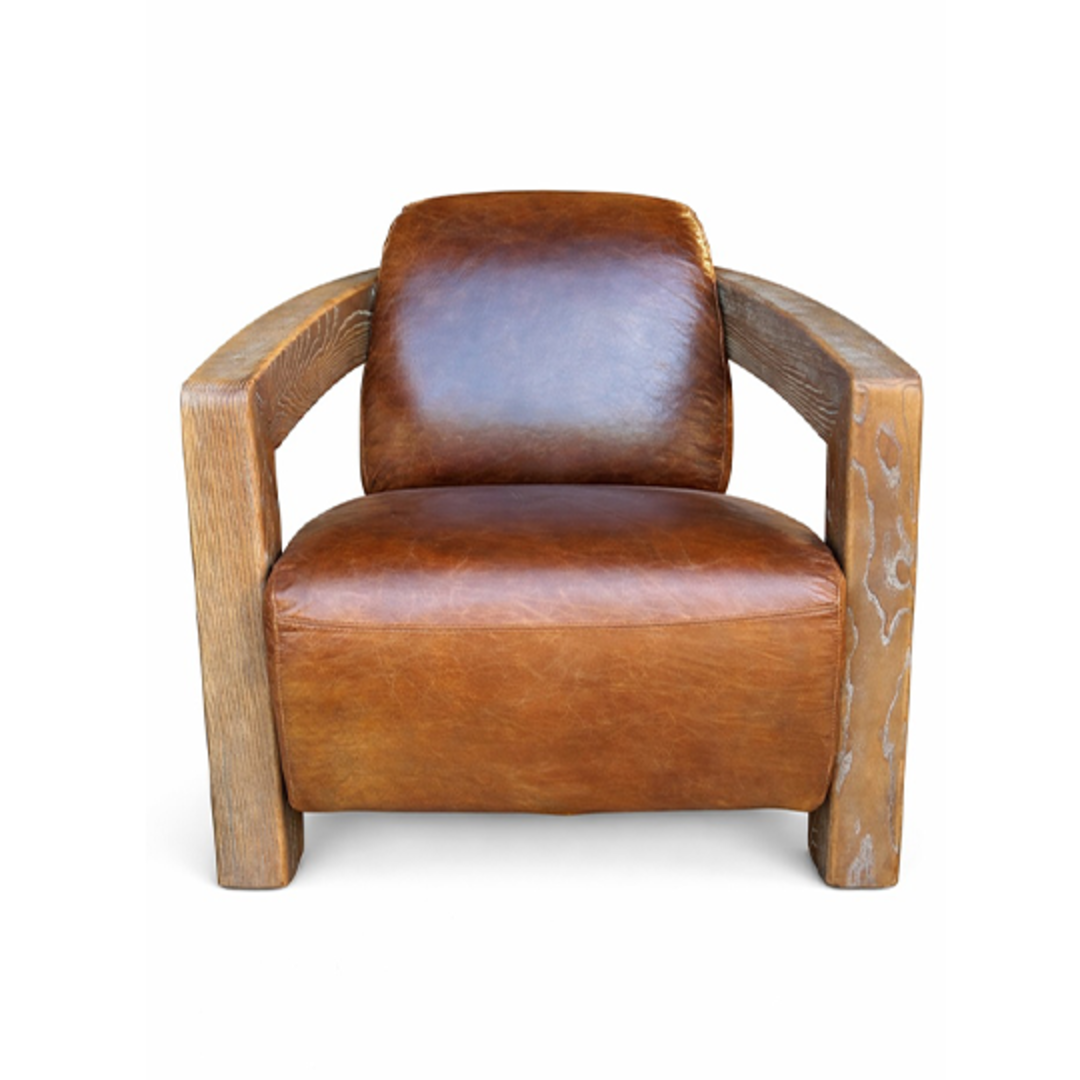 Bristol Aged Full Grain Leather Chair - Vintage Tan image 0